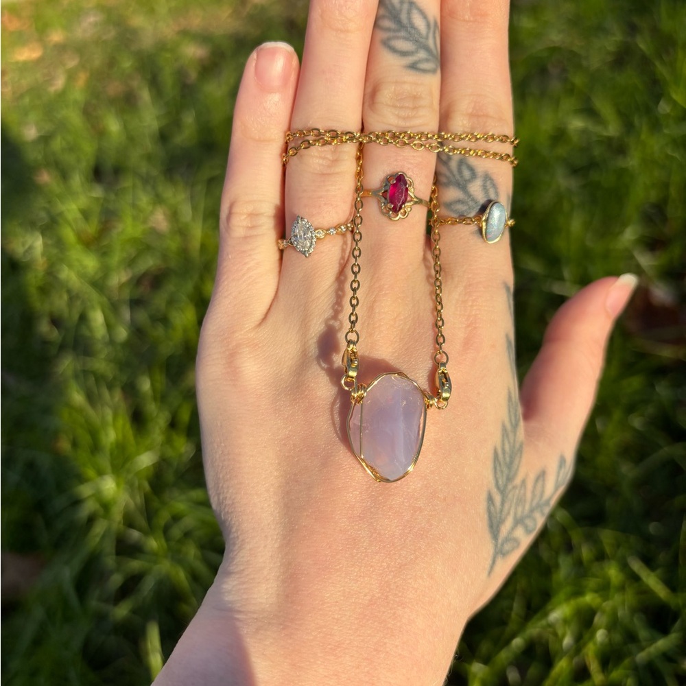 RARE Lavender moon quartz interchangeable necklace - Picture 4 of 4